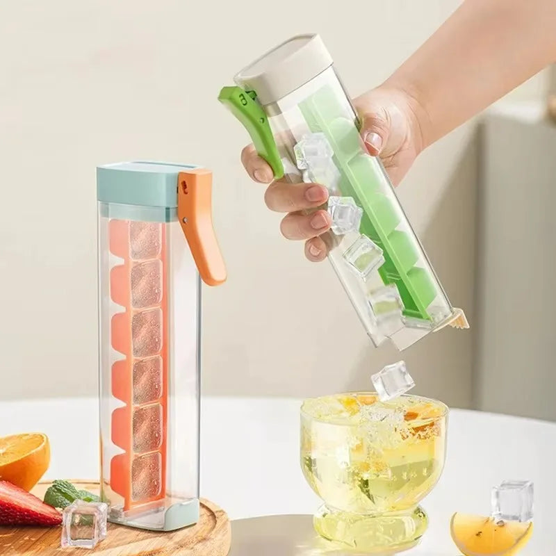 Home Creative Self-made Small Single-Hand Press Ice Grid Food Grade Pressing Ice Box Refrigerator Ice Storage Grinding Tool