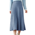 Custom Classic Solid Pattern Knit Skirt White Pleated Sweater Skirt Women
