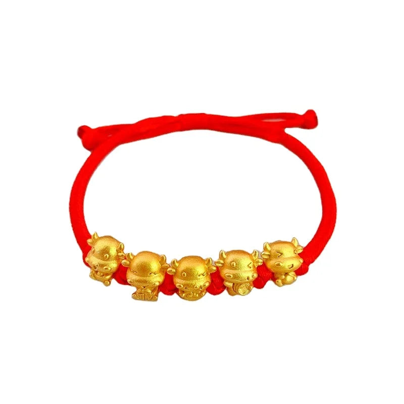 Dubai Jewelry  Wufu Cattle Gold Plated Bracelet Zodiac Cattle Bracelet for Male and Female Lovers Gold Plated Bracelet