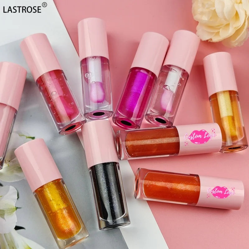 Private Label Long-Lasting 6ml Lip Serum Oil Natural Clear & Black Lip Plumping Glow Oil Waterproof Lip Plumper Liquid Tint