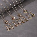 High Quality Women Heart Shaped Earrings Wedding 18K Solid Gold Cubic Zirconia Jewelry Sets Necklace and Earring Set