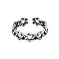 Creative Personality Retro Korean Style Old Silver Plated Hexagram David Star Weave Rings for Women
