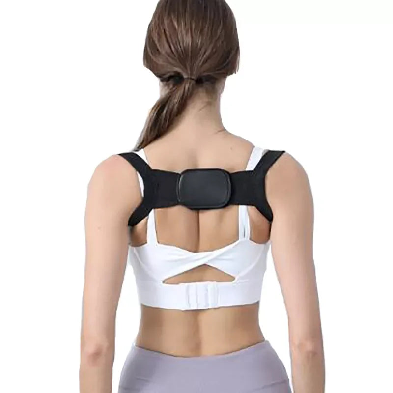 Mens Womens Adjustable Posture Corrector Back Support Belt with Shoulder Straps for Pain Relief-Spandex & Nylon