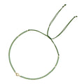 Go2Boho Adjustable Simple Charm Bracelet Narrow Miyuki Green Seed Beads Beaded Bracelets for Women Girls Teens Jewelry Gifts