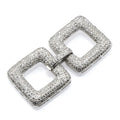 Unique Design Gold Rhodium Plated CZ Setting Big Size Delicate Rectangle Lock Clasp Connector for DIY Jewelry Making