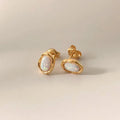 VIANRLA 925 Sterling Silver Opal Gemstone Irregular Oval Shape Stud  Earrings Minimalist Women Jewelry Gift  Drop Shipping