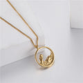 2023 New Style Stainless Steel 18K Gold Plated Sea Wavs Shape Pendant Necklace for Men Jewelry