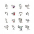 ZUOLA Fashion Piercing Body Jewelry Titanium Silver Plated Stud Earrings Star Moon Design Hypoallergenic Unisex for Daily Wear MegaBDM