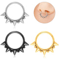G23 F136 Titanium Piercing Septum Rings 16G Spiked Cartilage Helix Earrings Hinged Clicker Nose Rings Daith Piercing Jewelry