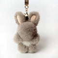 12cm Cute True Mink Plush Cute Rabbit Pendant Fur Car Key Chain Mink Fur Bunny Rabbit Doll Bag Pendant