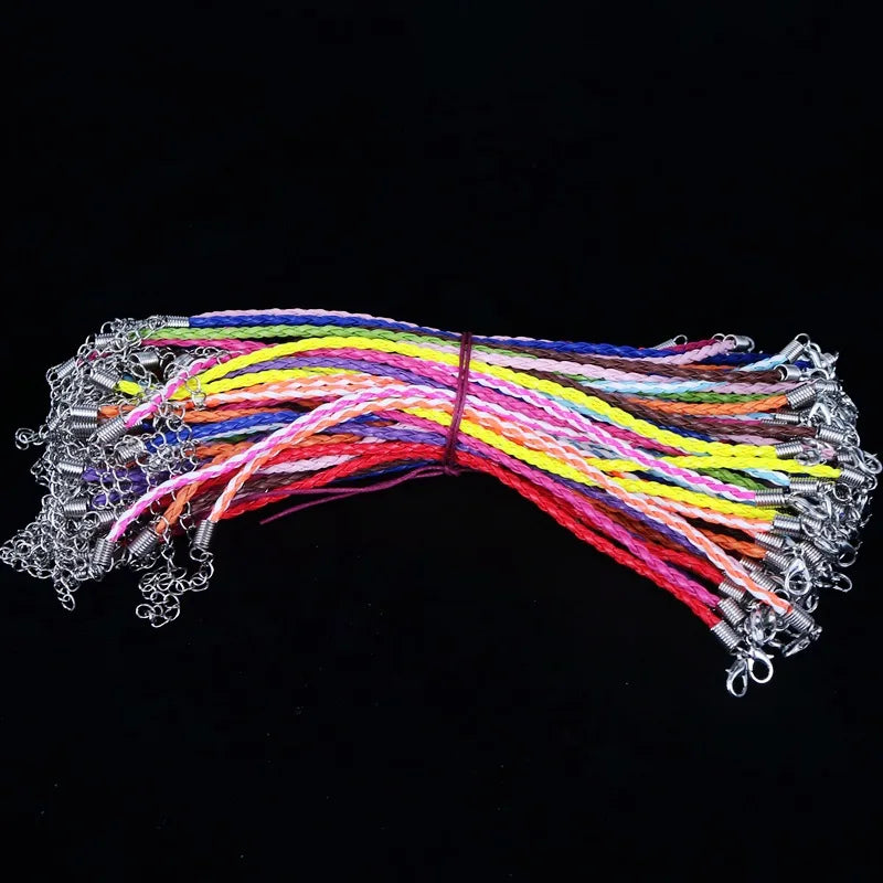 Wholesale Diy Jewelry Accessories Pu Leather Necklace Rope for Children Leather Braided Pendant With Rope