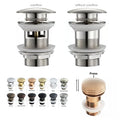 Luxury White 66mm Pop-up Basin Drain Brass Bathroom Sink Drain