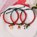 New Christmas Gift Bracelet Female Santa Claus Snowman Cartoon Hand Woven Bracelet