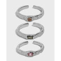 New Simple Design Colored Cubic Zircon S925 Sterling Silver Rings for Women JL017