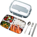 304 Stainless Steel 4 Compartment Leak Proof Bento Lunch Box Food Containers for Kids and Adults MegaBDM