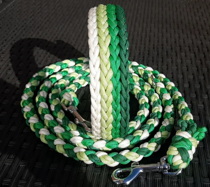 Durable Braided Nylon Paracord Pet Adjustable Tactical Dog Leash With Collar for Medium Large Dogs