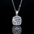 Temperament Simple Princess square D Color Moissanite Pendant S925 Sterling Silver Necklace for Women Wedding Jewelry