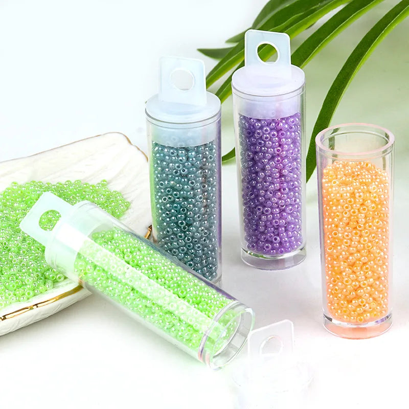 2mm Ceylon Colors Bottled Round Glass Seed Bead for Jewelry Making 10 Grams Rocailles Loose Jewelry Beads