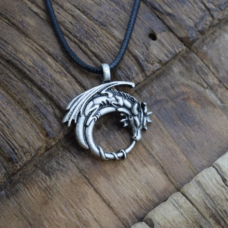 Gothic Norse Animal Amulet Jewelry for Men Women Viking Dragon Necklace