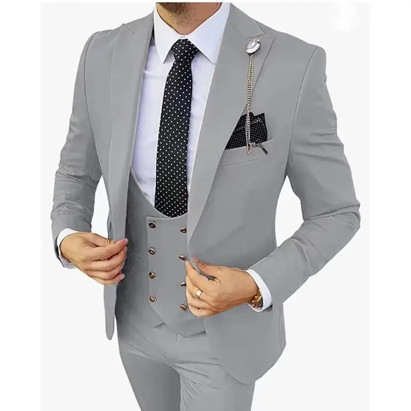 The New 2025 Suit Men's Suit Three-piece Korean Version Slim-fit Business Best Man Dress Groom Wedding Men's Wear