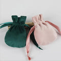 Custom Recyclable Velvet Cotton/Jute Jewelry Drawstring Pouch Bag Silk Screen Printing Foil Hotstamping Custom Logo Wedding