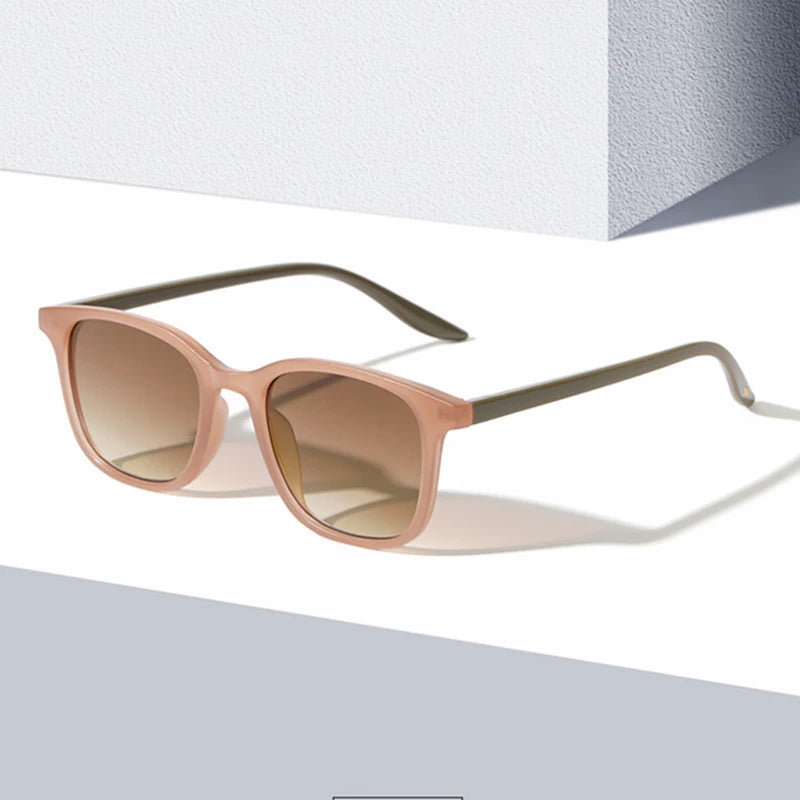 Stylish Square Men's Sunglasses Fashionable Brown UV400 Eyewear with Classic Driving Shades PC Frame Material for Men Women