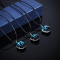SC Fashion Glow in the Dark Pendant Necklace Trend Fancy Glass Gemstone Luminous Zodiac Necklace for Women