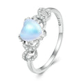 925 Sterling Silver Heart-shaped Moonstone Ring Infinite Love Finger Ring for Women Valentine's Day Gift Jewelry