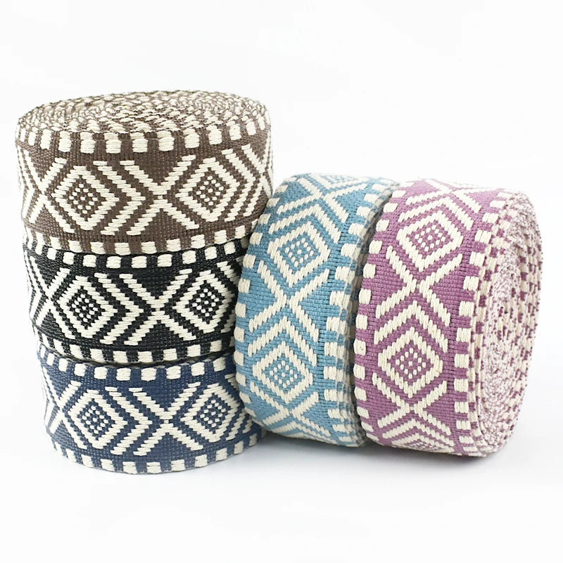 Meetee RD603 38mm Clothing Shoes and Hats Decorative Accessories National Wind Fancy Case Strap Polyester Cotton DIY Webbing