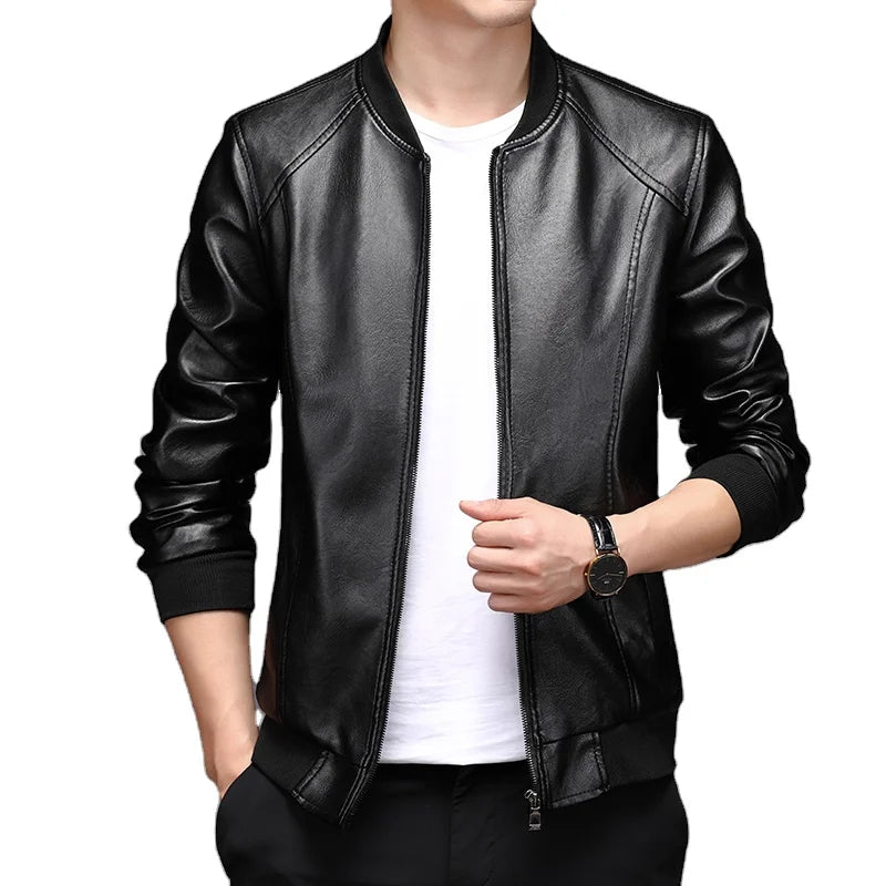 New Arrival Hot Selling Short Casual Wear Truck Leather Jacket for Man