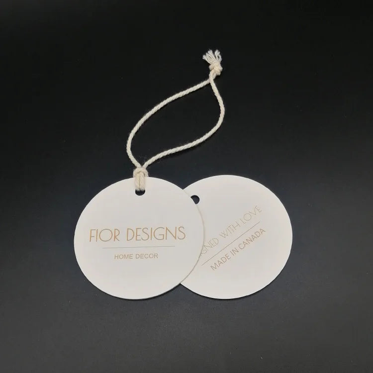 Garment Hangtags Factory Custom Offset Print White Hang Tag Tags for Clothing Zip Tags