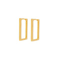 INS Hollow Rectangular Personality Geometric 925 Silver Zircon Gold Plated Hoop Earrings