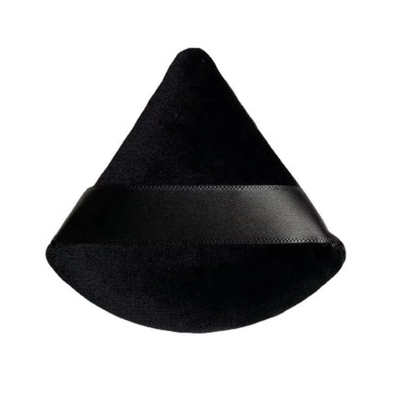 From Puff Manufacturer Wholesale White Black Pink Beige Velvet Makeup Powder Puff Triangle