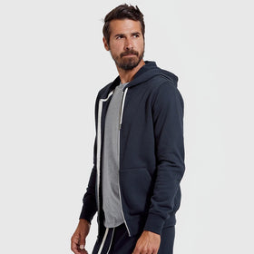 Customized Men's Metal Zipper-Up Hoodie Embroidered Logos Cotton/Polyester Soft Brushed Fleece Eco-Friendly Breathable Winter