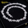 Hip Hop Custom Jewelry Moissanite Necklace 925 Sterling Sliver Diamond Iced Out Cuban Link Chain Bracelet 13MM Inifity Necklace