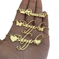 Custom Women's Stainless Steel Letter Name Necklace Rose Gold Plated Romantic Link Chain for Anniversary Weddings Parties DIY