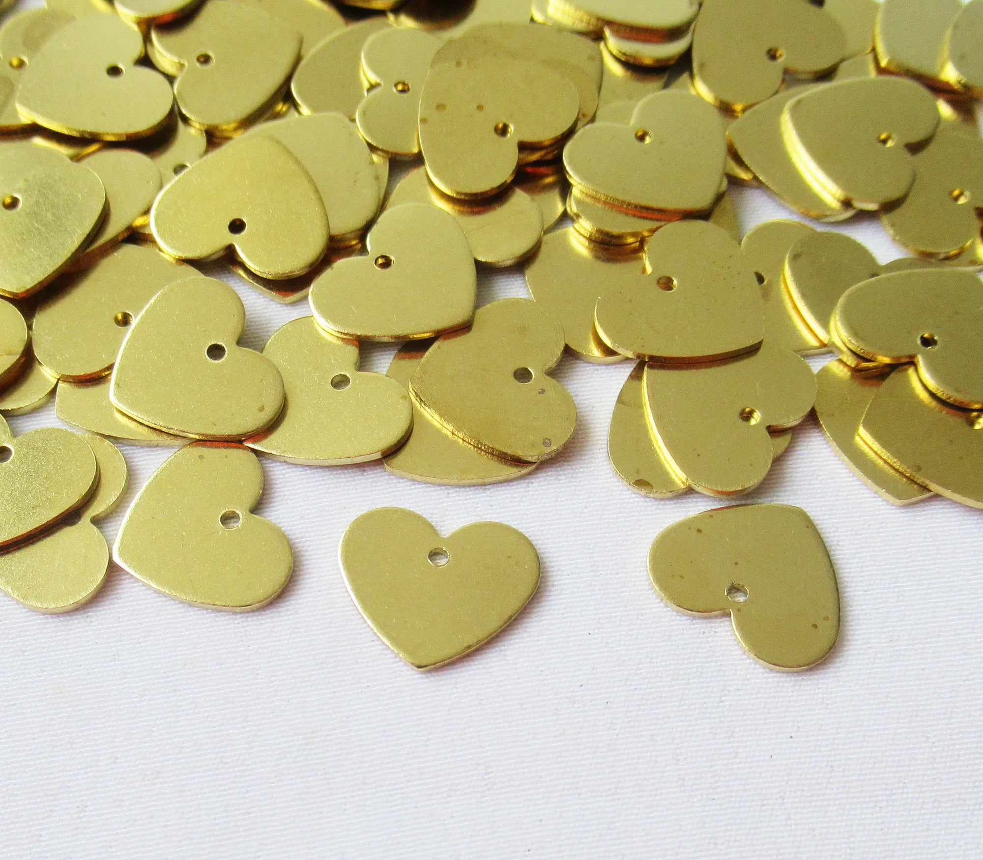 Love Heart Charms 12x11mm Brass Blank Charm for Bracelet Earring