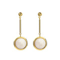 Long Gold Color Earrings for Women Shell Wafer Pendant Drop Earrings Jewelry Girl Gift Dangle Earring Brincos Grandes