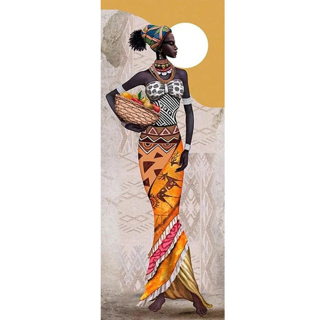 5D DIY Black Women African Girl Pictures Embroidery Cross Stitch Mosaic Home Decor Full Drill Square AB Diamond Nude Portrait