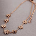 Seven Small Daisy Bracelet Female Titanium Stainless Steel 18K Rose Gold Flowers Women Anklets