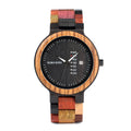 Quickshipment Best Selling Luxury Fashion 100% Natural Wood Wristwatches Colorful Handmade Quartz Movement Sport Watches for Men