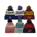 Wholesale Custom Acrylic Winter Beanie Babies Knitted Stripe Plaid Pattern Design Logo Embroidered Winter Hat for Beach Travel
