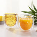 6OZ Eco-Friendly Borosilicate Double Wall Insulated Heat-Resistant 3D Fruit Shaped Grape Design Mouth Blown Handmade Glass