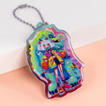 Holographic Acrylic Charm Pendant Promotional Gift Printed Epoxy Classic Anime Keychain Custom Logo Acrylic Keychain Charm
