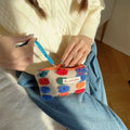Retro storage bag convenient headphone storage drawstring small bag colorful and cute