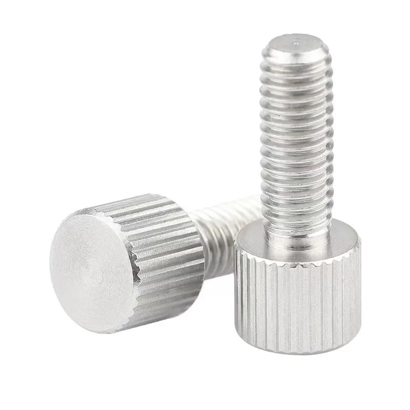 304 Stainless Steel Hand Screw Small Head Vertical Pattern Hand Screw Flat Head Rolling Flower Quick Release Screw