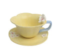 Free Sample New Shape Flower & Saucers Tea Cups and Saucer Ceramic Coffee Cup Mug Set