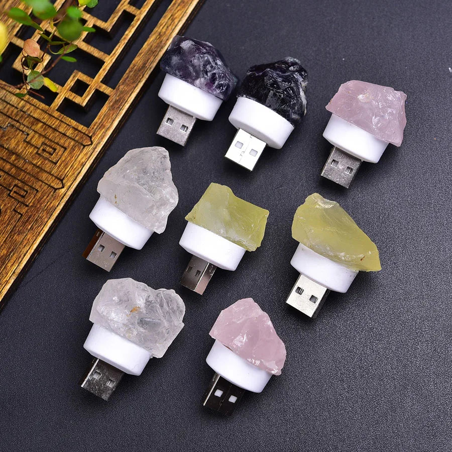 Wholesale Natural Clear Rose Crystal Night Light Mixed Raw Citrine Amethyst Lamp for Souvenirs