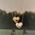 Trendy Style 925 Sterling Silver 18k Gold Chunky Heart Pendant Necklace