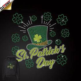 New Arrivals Rhinestone Transfer T-Shirt Custom Hot-Fix Saints Rhinestone Iron on Transfer